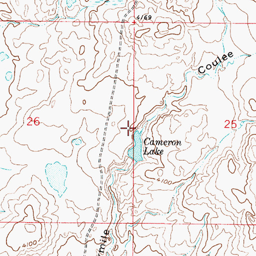 Topographic Map of Cameron Dam, MT