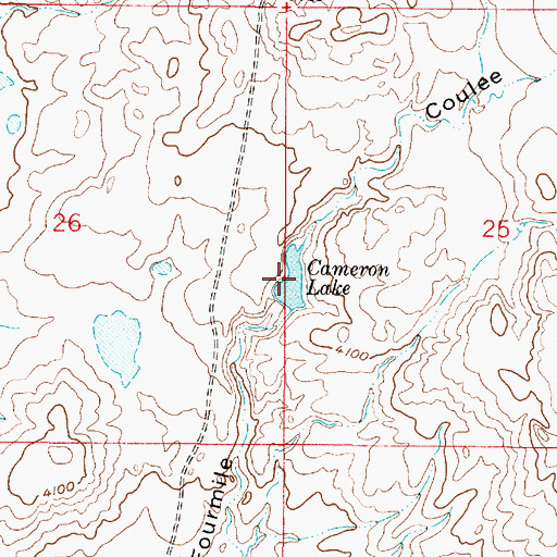 Topographic Map of Cameron Lake, MT