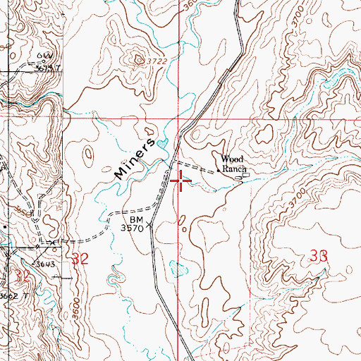 Topographic Map of Wood Dam, MT