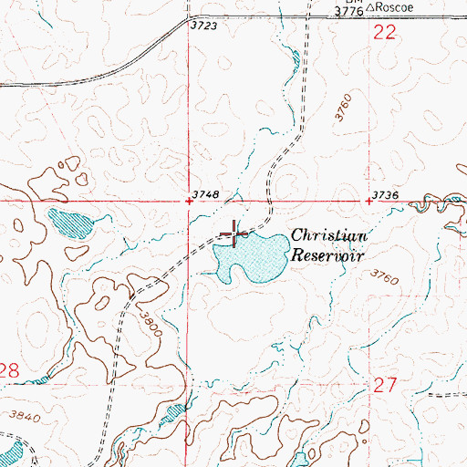 Topographic Map of Christian Dam, MT
