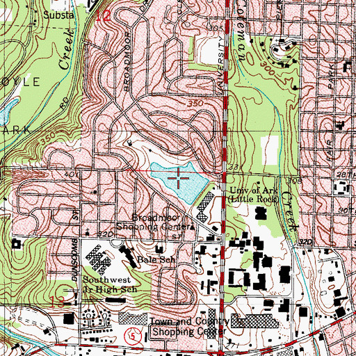 Topographic Map of Broadmoor Lake, AR