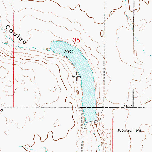 Topographic Map of Fowler Reservoir, MT