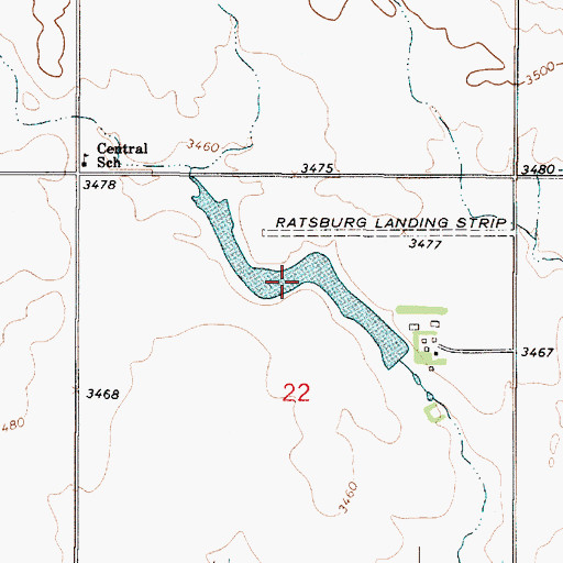 Topographic Map of D Ratzburg Reservoir, MT