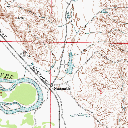 Topographic Map of Ovens Dam, MT