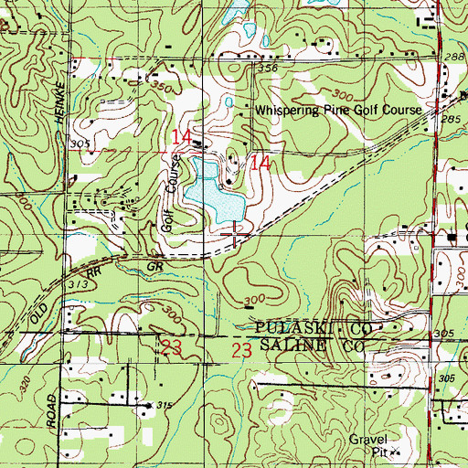 Topographic Map of Coulter Lake Dam, AR