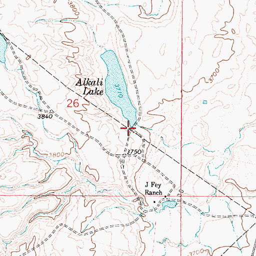 Topographic Map of Alkali Dam, MT
