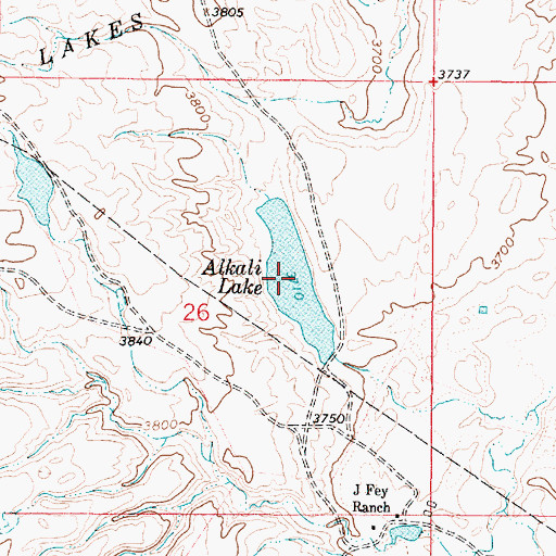 Topographic Map of Alkali Lake, MT