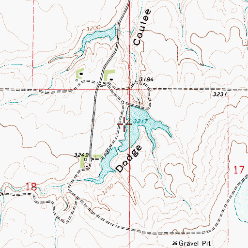 Topographic Map of White Dam, MT