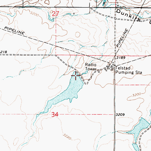 Topographic Map of Johnson Dam, MT