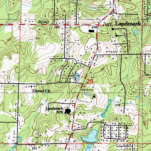 Topographic Map of Landmark Lake, AR