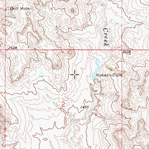 Topographic Map of Kubesh Dam, MT