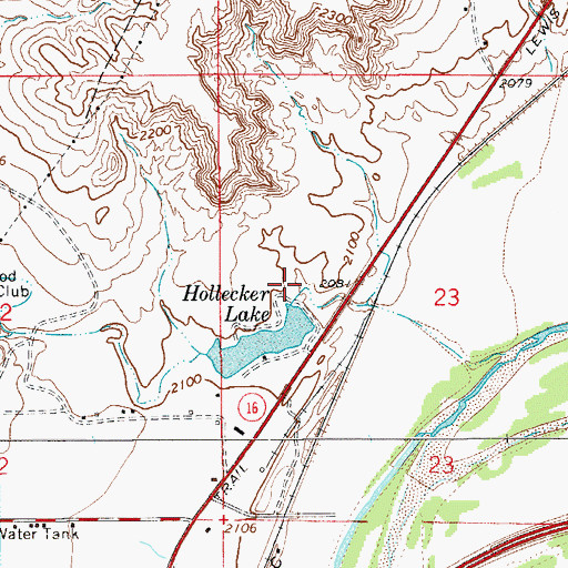 Topographic Map of Hollecker Dam, MT