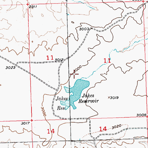 Topographic Map of Jakes Dam, MT