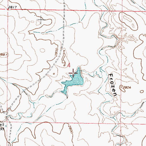 Topographic Map of Glasscock Reservoir Number 1 Dam, MT
