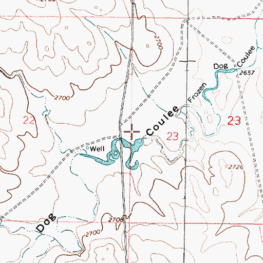 Topographic Map of Glasscock Reservoir Number 2 Dam, MT