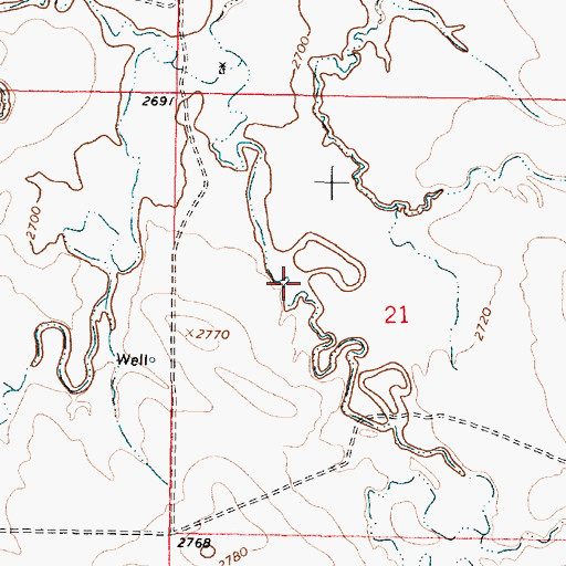Topographic Map of McWilliams Reservoir Dam, MT