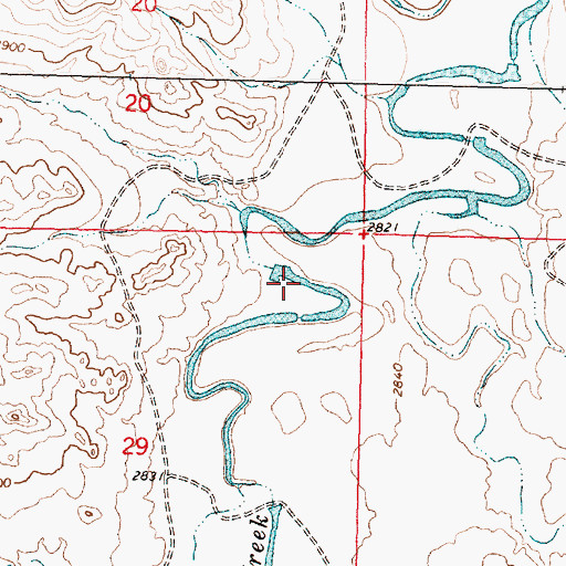 Topographic Map of Lacosta Dam, MT