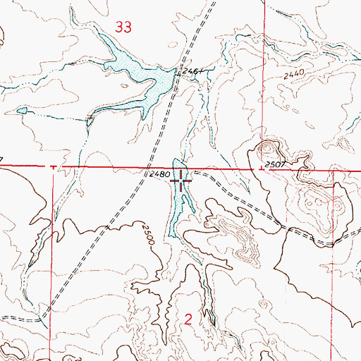 Topographic Map of Burgess Number 2 Dam, MT