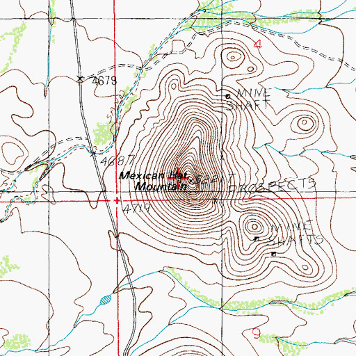 Topographic Map of Mexican Hat Mountain, AZ