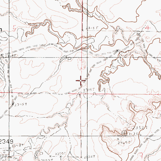 Topographic Map of Torn Apart Dam, MT
