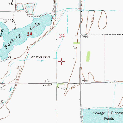 Topographic Map of Lower Holly Sugar Dam, MT