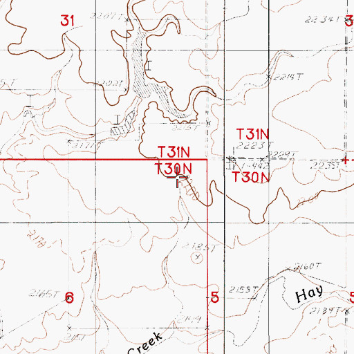Topographic Map of CCC Indian Division Number 5 Dam, MT