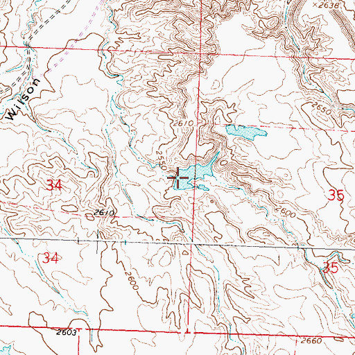 Topographic Map of Resettlement FSA Number 2 Dam, MT