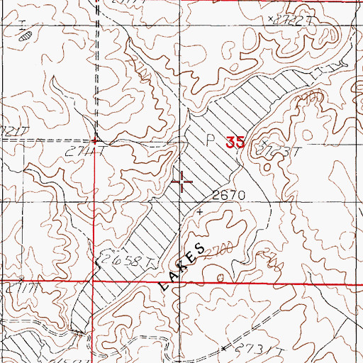Topographic Map of Todd Lakes, MT