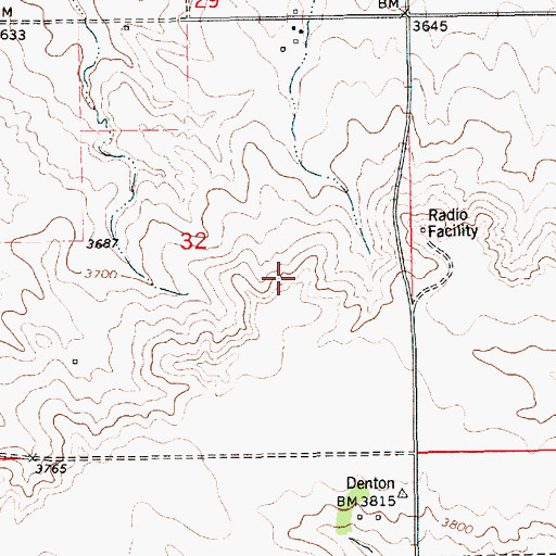 Topographic Map of Tutsch Reservoir Dam, MT