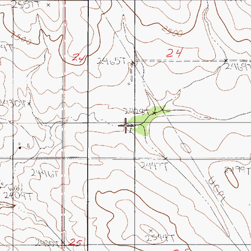 Topographic Map of Roy Richey Reservoir, MT