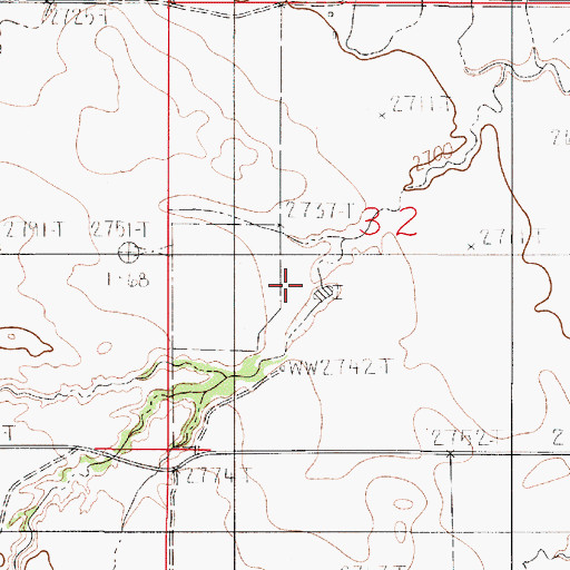 Topographic Map of Hogmire Reservoir Dam, MT