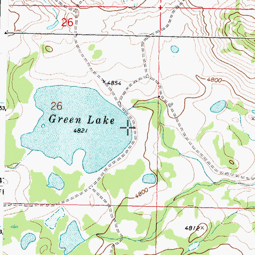 Topographic Map of Green Lake Dam, MT