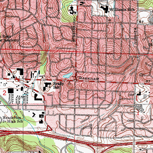 Topographic Map of Wingate Lake Dam, AR