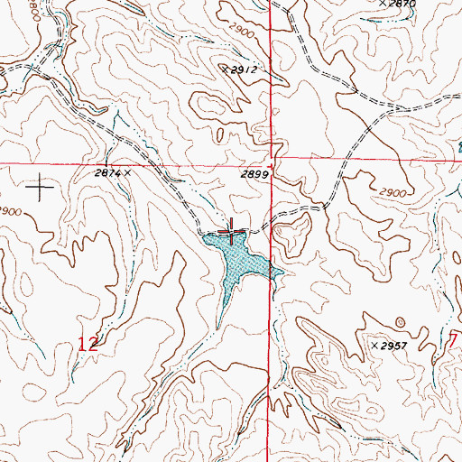 Topographic Map of Peterson Reservoir Dam, MT