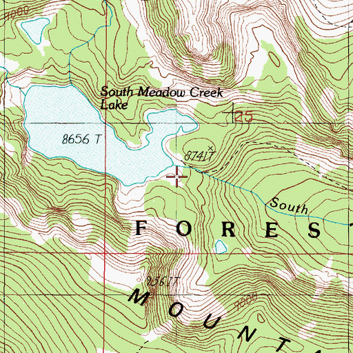 Topographic Map of South Meadow Creek Dam, MT