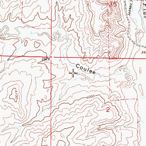 Topographic Map of Frank Thompson Dam, MT