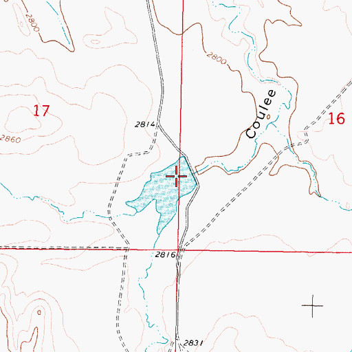 Topographic Map of Smith Ranch 2 Dam, MT