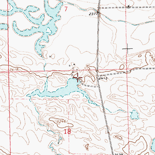 Topographic Map of Blevins Dam, MT