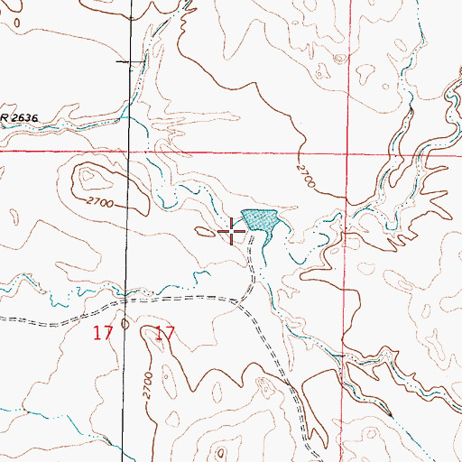 Topographic Map of Cherry Creek Dam, MT