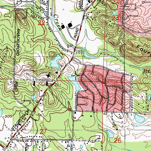 Topographic Map of Tall Timber Lake Dam, AR