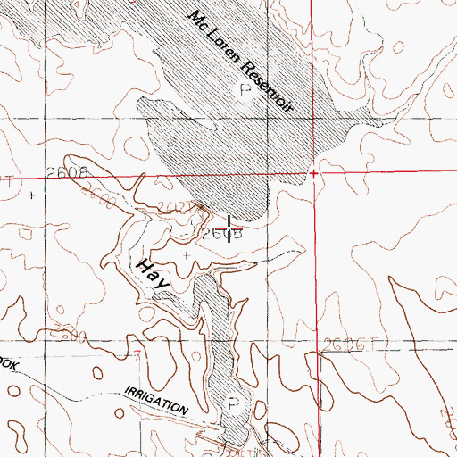 Topographic Map of McLaren Reservoir Dam, MT