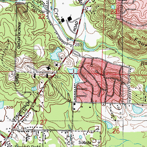 Topographic Map of Tall Timber Lake, AR