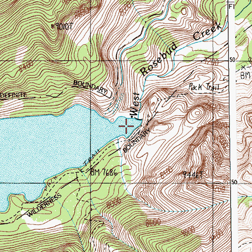 Topographic Map of Mystic Lake Dam, MT