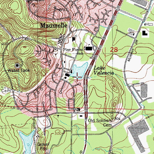 Topographic Map of Lake Valencia Dam, AR
