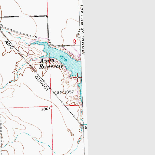 Topographic Map of Anita Dam, MT