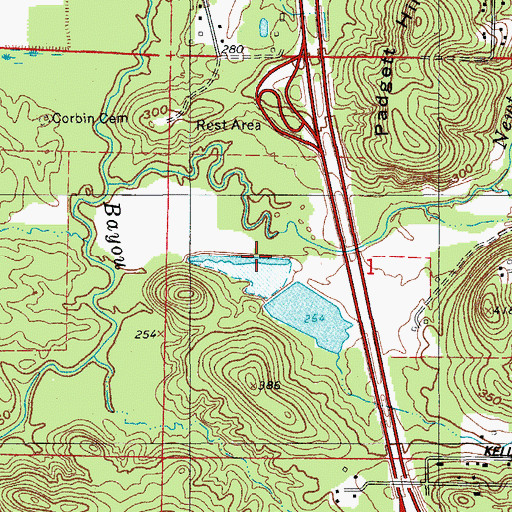 Topographic Map of Hudmans Lake Dam Number One, AR