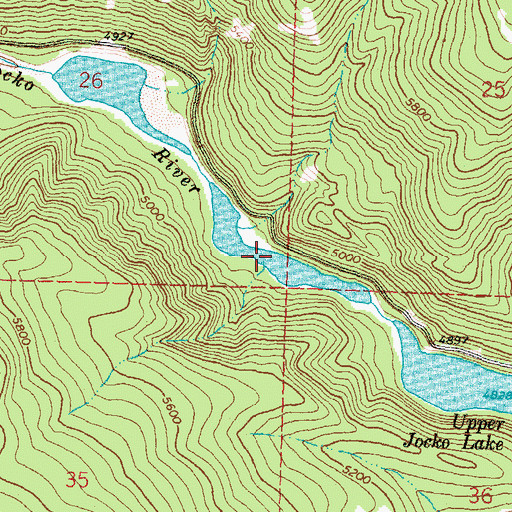 Topographic Map of Black Lake, MT