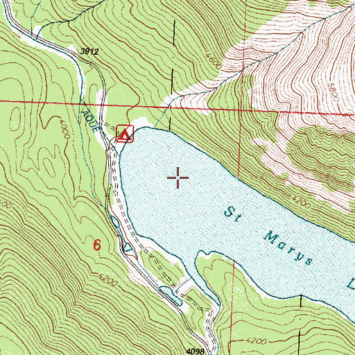 Topographic Map of Tabor Dam, MT