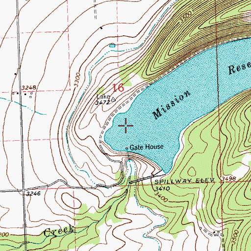 Topographic Map of Mission Dam, MT