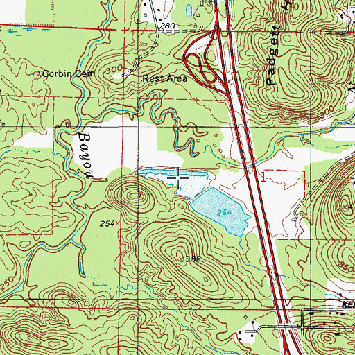 Topographic Map of Hudmans Lake Number One, AR
